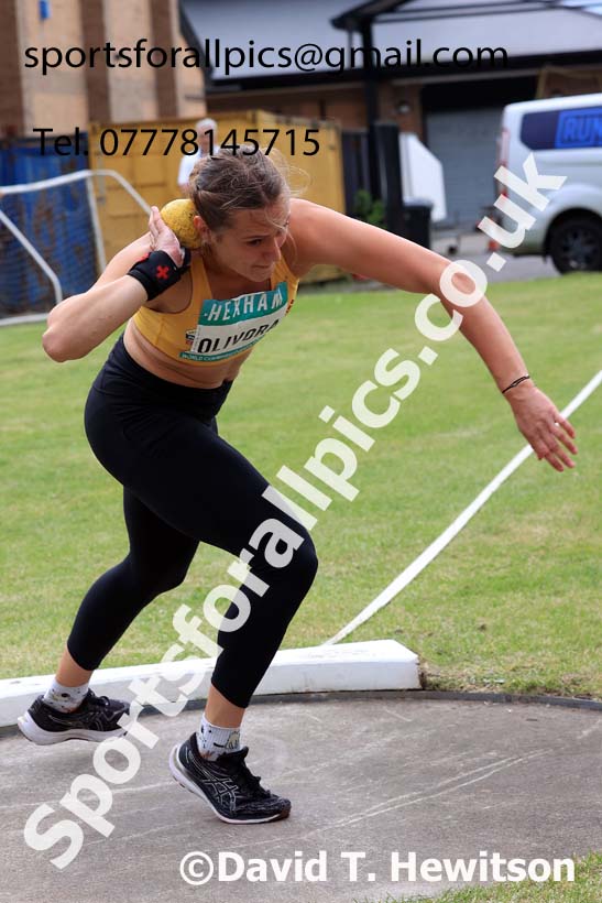 Womens Heptathlon Shot Putt, 2024 EAP International Combined events, Hewcham, Northumberland.  Photo: David T. Hewitson/Sports for All Pics